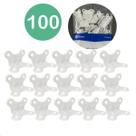 Kit 100 Cantoneira de Fixação c/ 4 furos Branco Para Moveis Paredes E Armario