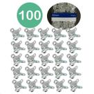 Kit 100 Cantoneiras Para Moveis De 4 Furos Zincada Armario parede