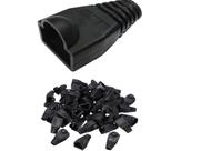 Kit 100 Capa Protetora Rj45 + 100 Conector Rj45 Macho Cat5