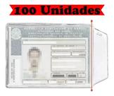 Kit 100 Capas Porta Documentos CNH Tamanho 6,5x9cm Plástico Resistente Transparente Cristal ACP Aba
