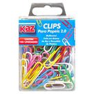 Kit 100 Clips Coloridos de Aço Para Papel n2/0 Revestido em Plástico Kit 100 Clips Coloridos de Aço Para Papel n2/0 Revestido em Plástico