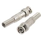 Kit 100 Conector Bnc Macho Parafuso Com Mola Para Camera