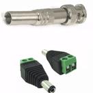 Kit 100 Conector Bnc Mola e 100 P4 Macho Com Borne Câmera