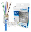 Kit 100 Conector Rj45 De Passagem Ez Crimpagem Cat5e Ouro Vazado