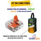 Kit 100 conectores de emenda 3 fios 221-413 4mm² WAGO
