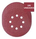 Kit 100 Disco de Lixa Fecho Aderente Ferro 125mm Grão 60/80