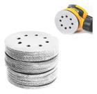 Kit 100 Disco de Lixa Pluma Fita Aderente Branco 125mm Grão 120/320