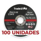 kit 100 Discos de Corte Metal 115x1,0mm