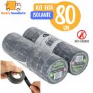 Kit 100 Fitas isolante Antichama Preta para Eletricista uso Geral Domestico e Industrial - 5m