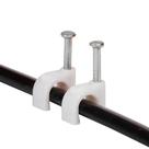 Kit 100 Fixador de Fios Cabos Parede com Prego 10mm