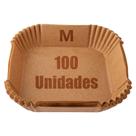 Kit 100 Forma Protetor Quadrado Fritadeira Elétrica Airfryer Papel Descartável
