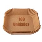 Kit 100 Formas Quadrada Protetor Para Fritadeira Elétrica Airfryer Papel Descartável