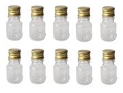 Kit 100 Frasco Pet De 10ml tampa dourada P/ Personalizar Fe