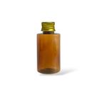 Kit 100 Frascos Pet Cilíndrico 60ml Âmbar com Tampa de Alumínio