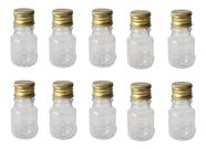 Kit 100 Frascos Pet De Plástico 10ml Tampa Dourada