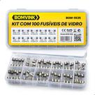 Kit 100 Fusíveis Eletrônico Vidro 5x20mm Proteção Elétrica