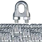 Kit 100 grampos clips para cabo de aço 1/4