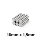 Kit 100 Imã Neodímio Disco Magnético N35 18 x 1,5 mm Super Forte Potente Redondo