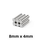 Kit 100 Imã Neodímio Disco Magnético N35 8 x 4 mm Super Forte Potente Redondo