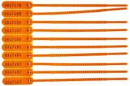 Kit 100 Lacres De Segurança Numerado P/ Malote Plástico 16cm Laranja Kit 100 Lacres De Segurança Numerado P/ Malote Plástico 16cm Laranja
