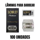 Kit 100 Lâminas de Barbear Lord Diamond Black Profissional
