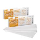 Kit 100 Lenços para Depilação Fibra Natural Depilação Depilflax 50 Unidades