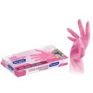 Kit 100 Luvas pretas sem pó viniflex descartáveis pronta entrega salão barbearia jardinagem Tamanho:LUVA ROSA - M - 100u