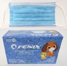Kit 100 máscaras descartáveis- infantil azul 50un.- Fênix Kit 100 máscaras descartáveis- infantil azul 50un.- Fênix