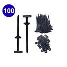 KIT 100 Peças De Abraçadeiras Fivelas Pinos De Reparo De Carros Abraçadeiras Universais Nylon preto