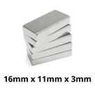Kit 100 Peças Imã Neodímio Bloco Magnético N35 16 x 11 x 3 mm Super Forte Potente