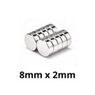 Kit 100 Peças Imã Neodímio Disco Magnético N35 8 x 2 mm Super Forte Potente Redondo Kit 100 Peças Imã Neodímio Disco Magnético N35 8 x 2 mm Super Forte Potente Redondo
