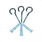 Kit 100 Peças Parafuso Gancho Pitão Com Bucha 8mm Zincado Kit 100 Peças Parafuso Gancho Pitão Com Bucha 8mm Zincado