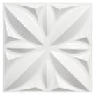 Kit 100 Placas 25x25cm 3D Decorativa Flor Lotus Revestimento Plástico PVC Auto Relevo