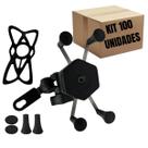 Kit 100 Porta Celular Suporte Gps Com Elastico Borracha Fixação Guidão Retrovisor Moto Motocicleta Universal Garra