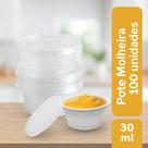 Kit 100 Potes de Molho 30ml com Tampa Galvanotek Descartável Transparente