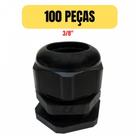 Kit 100 prensa cabo nylon pg11 3/8 preto lukma 29030