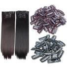 Kit 100 Presilhas Tic Tac Aplique Alongamento Marrom e Preto Cabelo Mega Hair Castanho
