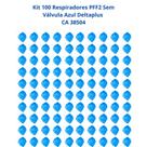 Kit 100 Respirador PFF2 Sem Válvula Alta Filtragem Azul Deltaplus CA 38504 Kit 100 Respirador PFF2 Sem Válvula Alta Filtragem Azul Deltaplus CA 38504