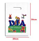 Kit 100 Sacolas Plástica Branca Dia das Crianças 30x20cm Kit 100 Sacolas Plástica Branca Dia das Crianças 30x20cm
