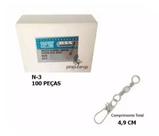 Kit 100 Snap Pesca Com Girador Marine Sports N-3 Nickel