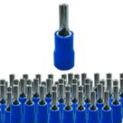 Kit 100 terminais pre isolado pino 16mm azul sibratec