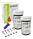 Kit 100 Tiras De Glicemia Fitas + 100 Lancetas G-tech Lite