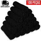 Kit 100 Toalha de Rosto Preta para Salão Profissional Atacado Cabeleireiro Barbearia Algodão Macia