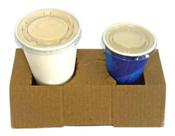 Kit 100 Und Porta Copos Para Delivery De Papelão Separável