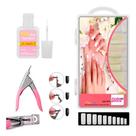 Kit 100 Unhas Tips+alicate+cola Para Unhas Postiças Oferta!!