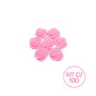 Kit 100 Unidades Mini Sabonete Artesanal Rosa Flor 1,5 cm