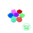 Kit 100 Unidades Mini Sabonete Artesanal Rosa Flor 1,5 cm