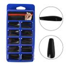 Kit 100 Unidades Unha Postiça Bailarina Realista Preta Lisa Manicure Nail Designer Unhas Decoradas Nail Art