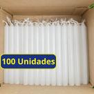 Kit 100 Vela Palito Branca (13,5cm X 1,2cm) Atacado Parafina Pura
