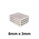 Kit 1000 Imã Neodímio Disco Magnético N35 8x3mm Super Forte Potente Redondo